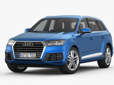 Audi Q7 S-Line 2016 detailed interior 3D model