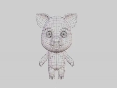 Cutsie Piggy Low-poly 3D model