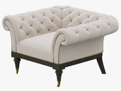 Restoration Hardware Islington Chesterfield Upholstered Chair 3D model