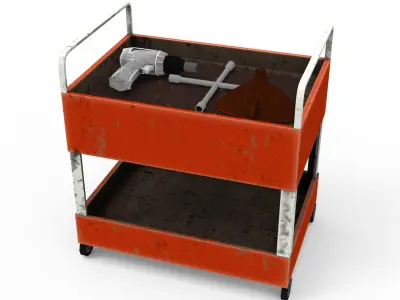 Tools Trolley Low-poly 3D model