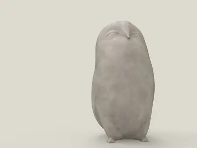 Stone Owl Low-poly 3D model