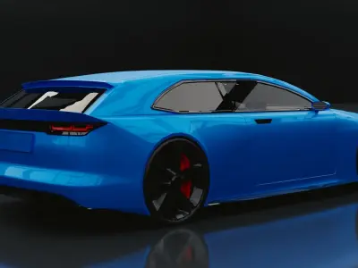 Generic Mid Size 2 Door Shooting Break Low-poly 3D model