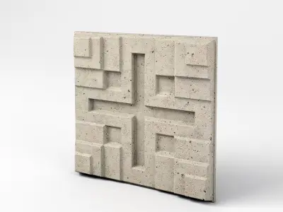 Millard House Tiles with corner elements - Frank Llyod Wright Low-poly 3D model