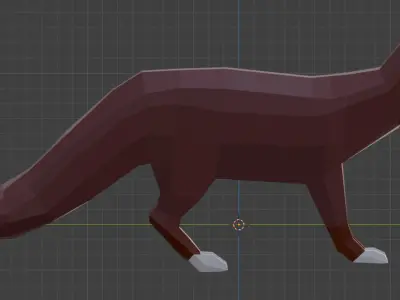 Fox Low Poly Low-poly 3D model