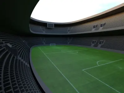Football Stadium Low-poly 3D model 3