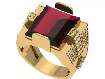 Stone Ring For Men 3D print model