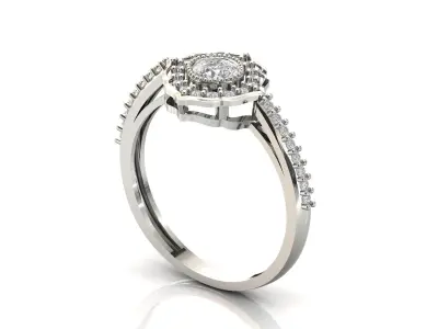 STL 3DM Print Ready Women Diamond Ring Lightweight Printable  3D print model 167