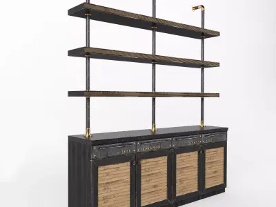 Home n People Loft interior Cabinet and Shelf 3D model