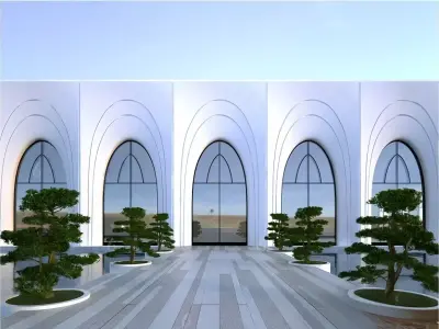 Modern minimalist architecture 3D model