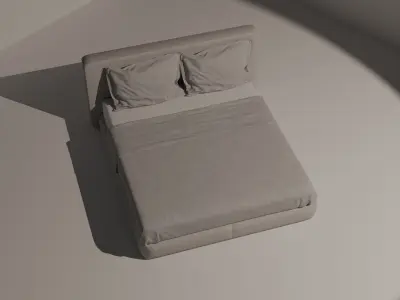 Detailed Minimalist Bed 3D model