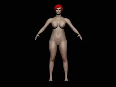 base mesh female  Low-poly 3D model