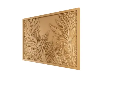 modern panel wall decor set wall relief mural CNC 70 3D model