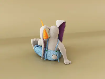 Toy bunny 3D model