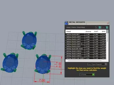 Oval earring 3D print model