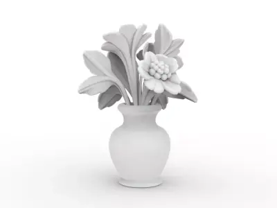 Flowers in Vase 3D Printable 3D print model