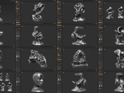 43 modern sculpture huge pack 3d print model  3D Model Collection