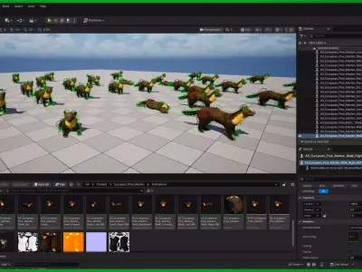 European Pine Marten Low-poly 3D model