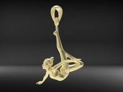 Pendant Gymnastic girl 3D print model