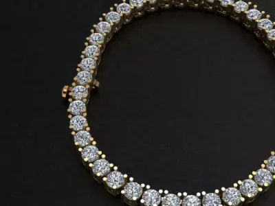 Diamond Tennis Necklace Links 3mm50 3D print model