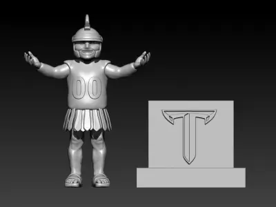 NCAA - TROY TROJANS FOOTBALL MASCOT STATUE - 3D MODEL PRINT 3D print model