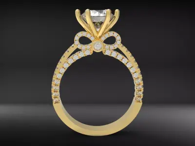 Women solitaire ring  3D print model