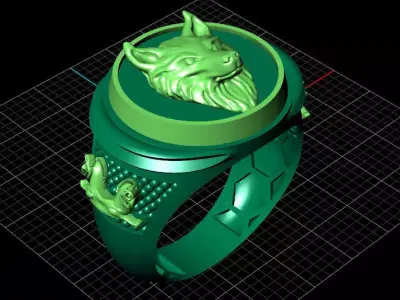 Luxury 5 piece wolf men suit 3D print model
