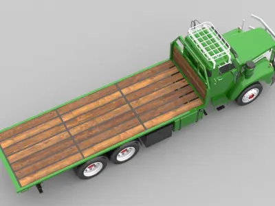 1975  Flatbed Truck 3D model