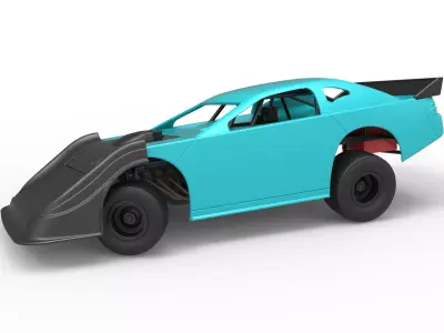 Australian Super Sedan Version 2 while turning Scale 1 to 25 3D print model