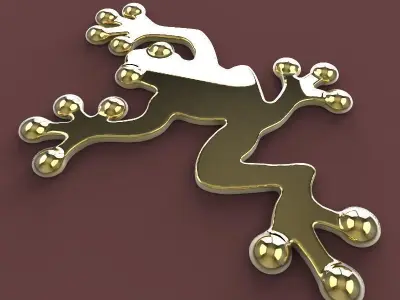 Frog Sticker 3D model