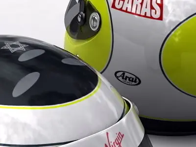 Helmet F1 2009 Rubens Barrichello 3D model