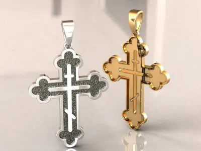 Orthodox Cross Pendant 3D print model