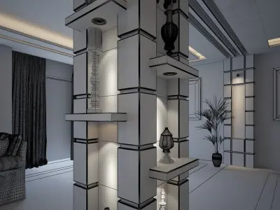 Decorated column 3D print model