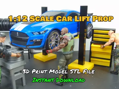 Custom 112 Garage Car Lift Diorama Prop Accessory for GI JOE 3D print model