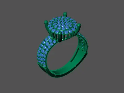 Womens Rings With Stone Ring Ready STL 3DM Models Rings women 3D print model 10