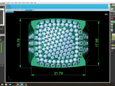 Luxury Square Layered Pave Diamond Ring for Men  3933 3D print model