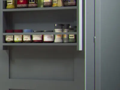 Kitchen set pantry with shelves and drawers 3D model