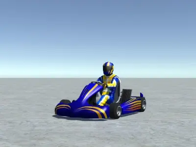 Low Poly Kart With Player 6 Low-poly 3D model