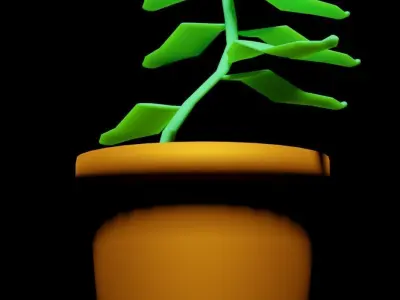 Low Poly Houseplant plant in pot Free low-poly 3D model