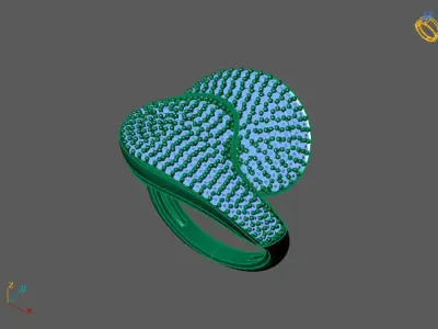 STL 3DM Print Ready Women Diamond Ring Lightweight Printable  3D print model 177