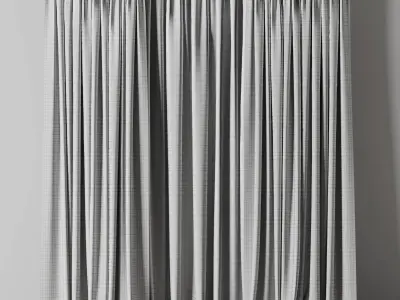 curtain with rod 04 Low-poly 3D model