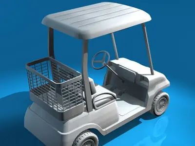 Golf cart 2 seats 3D model