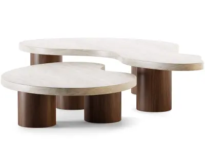 Andrea and Luca Nesting Tables Low-poly 3D model