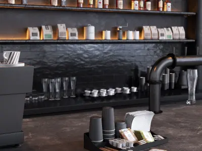 Coffee shop counter 3D model