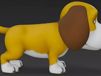 Cartoon Beagle Dog 3D Model 3D model