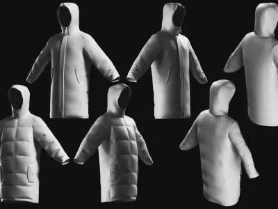 Basemesh Winter Jacket Collection 3D model