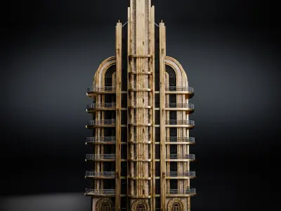 ART DECO SKYSCRAPER BUILDING PACK - 8 BUILDING 3D Model Collection