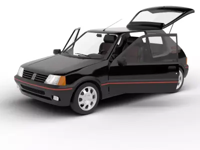 Peugeot 205 GTI 1 6 1992 HQ 3d model 3D model