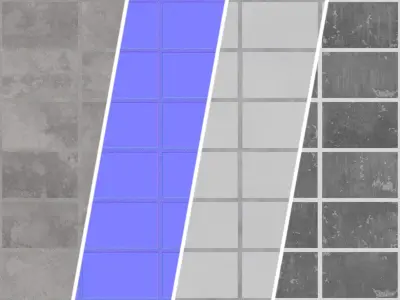 Pavement Materials 100- Concrete Tiling- Sbsar Pbr 4k Seamless Texture