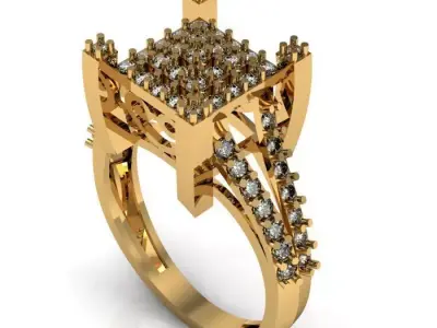 daimond ring 3D print model 11