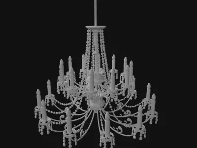 Chandelier with candles 3D model